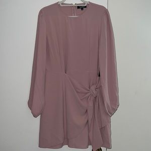 Lulu’s Rose Pink Tie-Front Skater Dress